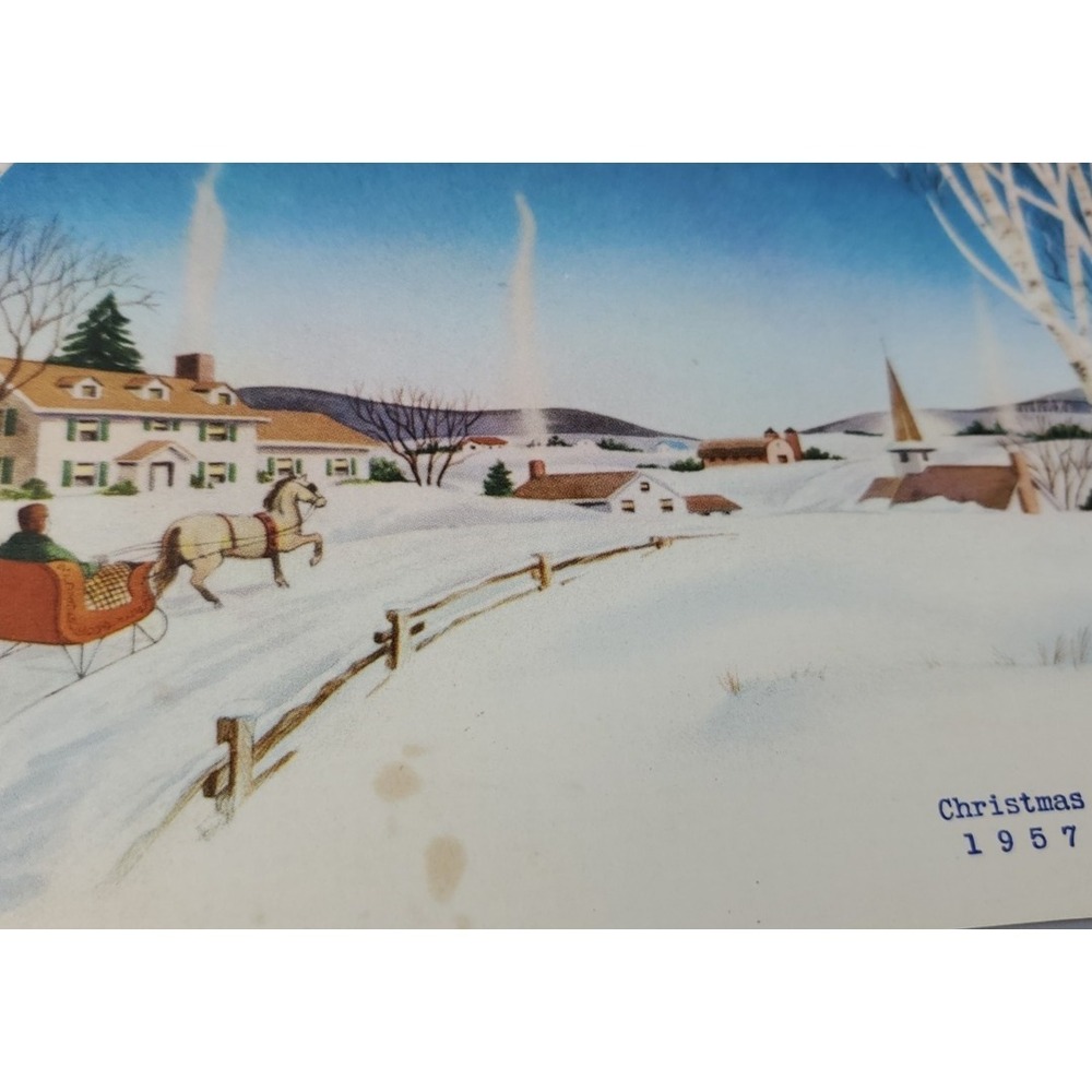 11 Old Vintage Used Christmas Card Fronts for Crafts Winter Snow Country Woods - Picture 13 of 16